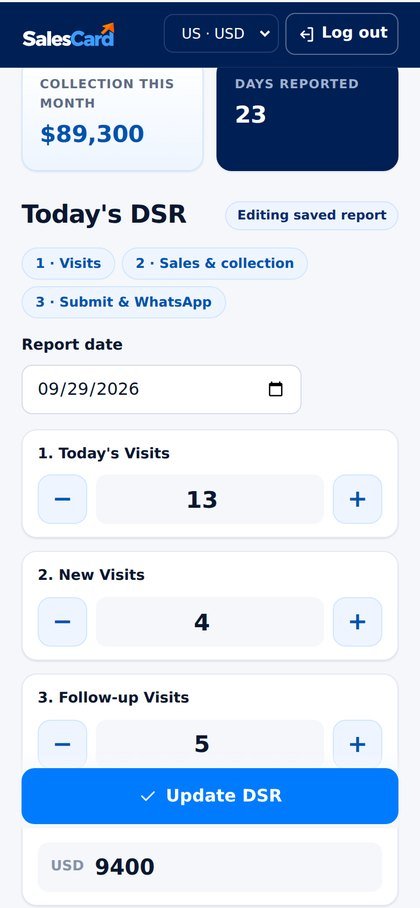 Daily sales report in 3 taps